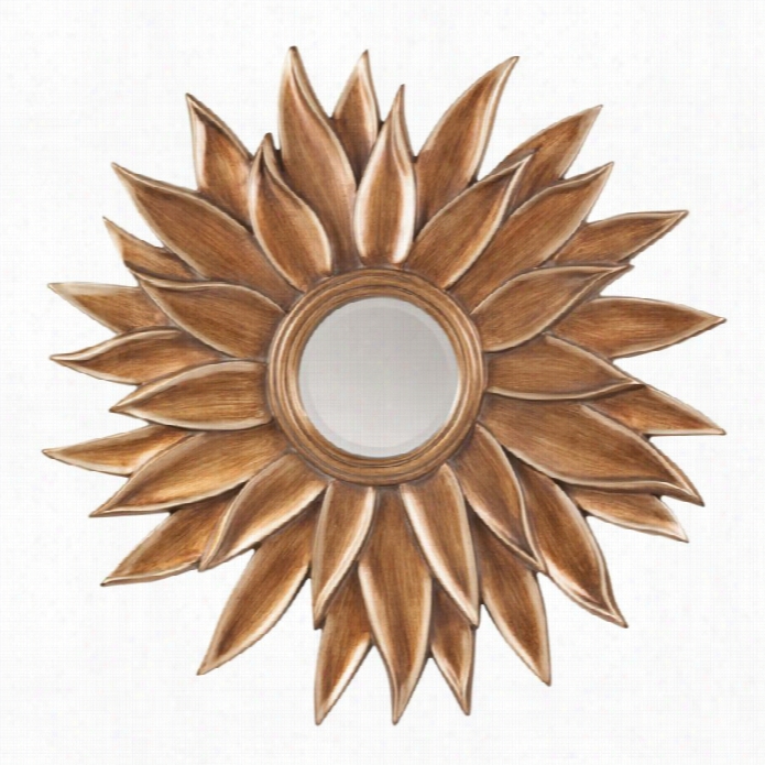 Office Star Orleans Beveled Sun Flowe R  Wall Mirror In Gold