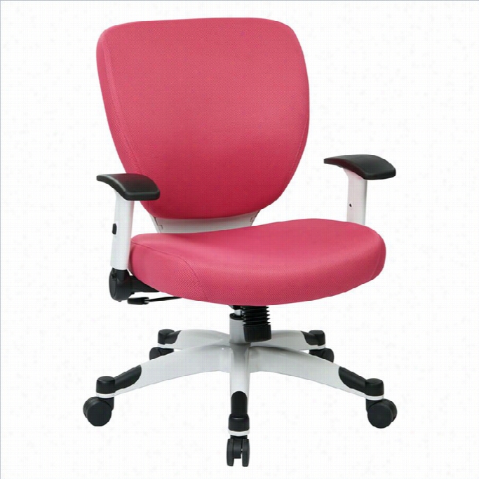 Office Star Pulsar Office Chair Wit Hpadded Mesh Seat And Back In Pink