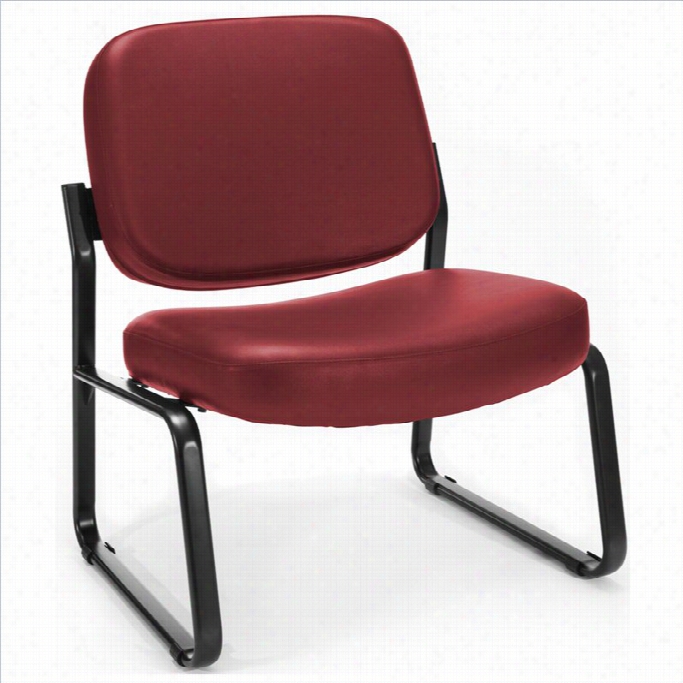 Ofm Big And Tall Reception Vinyl Armless Guest Chair Iin Winee