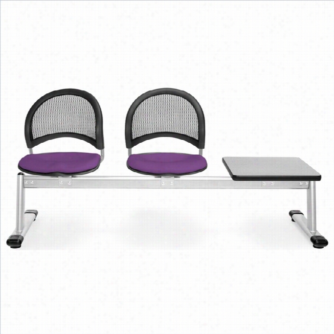 Ofm Moon  Beam Seating With 2 Seats And Table In Plum And Gray