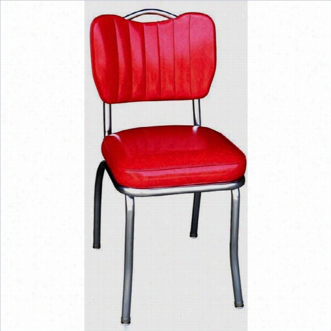 Richardson Seating Reto 1950s Handle Back Re Tro Kitchen Dining Chair In Cracked Ice Red