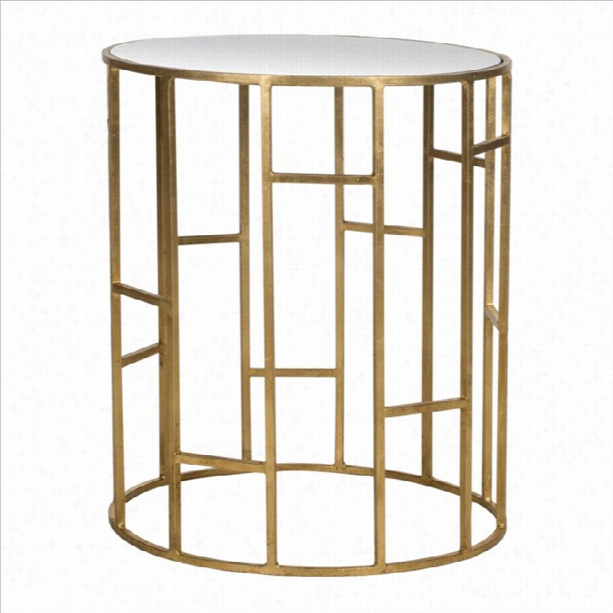 Safavieh Doreen Iron And Mirror Accent Table In Gold