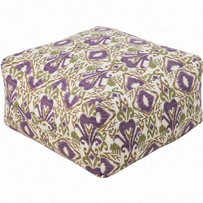 Surya Cube Pouf Ottoman In Purple