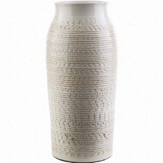 Surya Picccoli 15.35 X 7.48 Ceramic Vase In Glossy Beieg