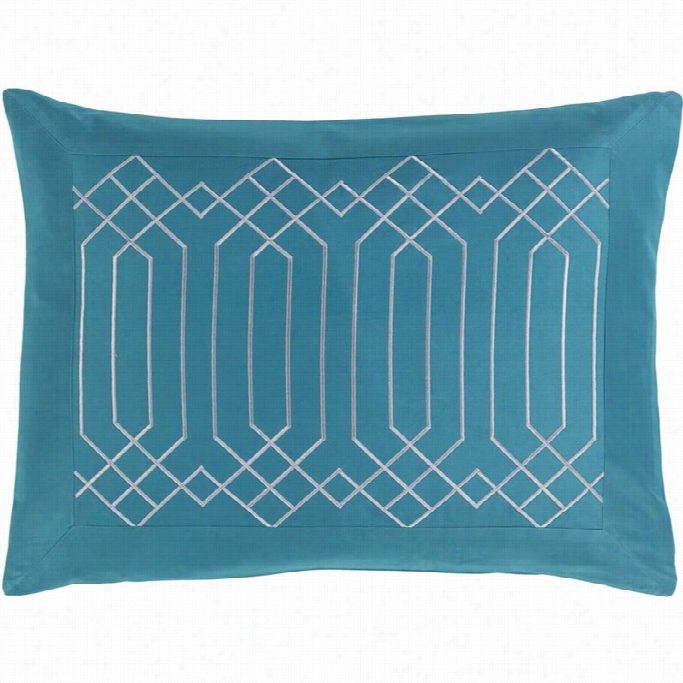 Surya Plaza Woven Cotton King Sham In Teal