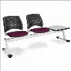 OFM Star Beam Seating with 2 Seats and Table in Burgundy and Gray