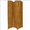 Oriental Diamond Weave Room Divider with 3 Panel in Light Beige