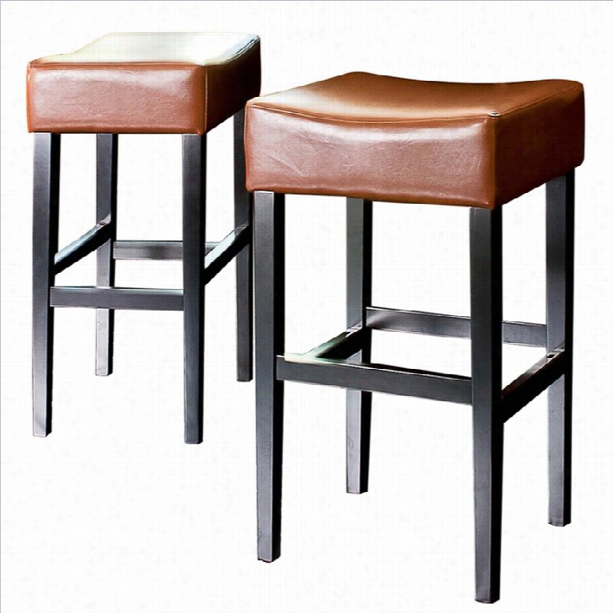 Trent Close 30 Rodeiguez Backless Bar Stools In Hazzelnut (set Of 2)