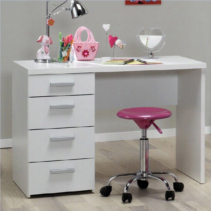 Tvilum Whitman Plus Four Drawer Desk In White