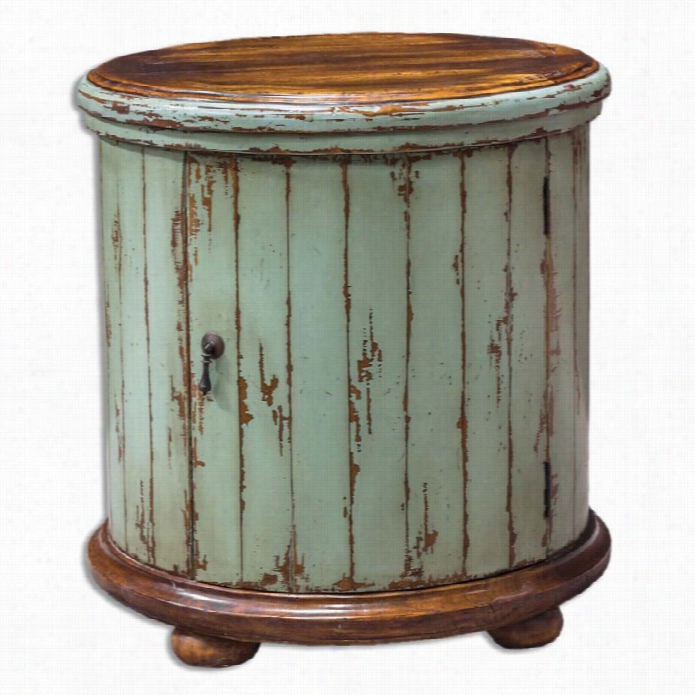 Extreme Axelle Wooden Drum Accent Table