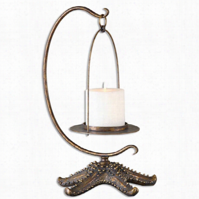 Uttermost Starfish Antiuqed Gold Candleholdder