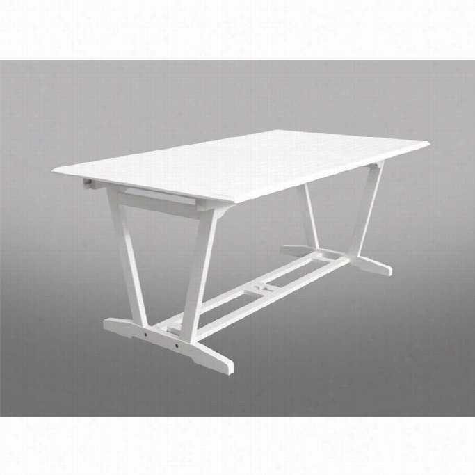 Vifah Bradley Rectangular Extention Patio Dining  Tables In White