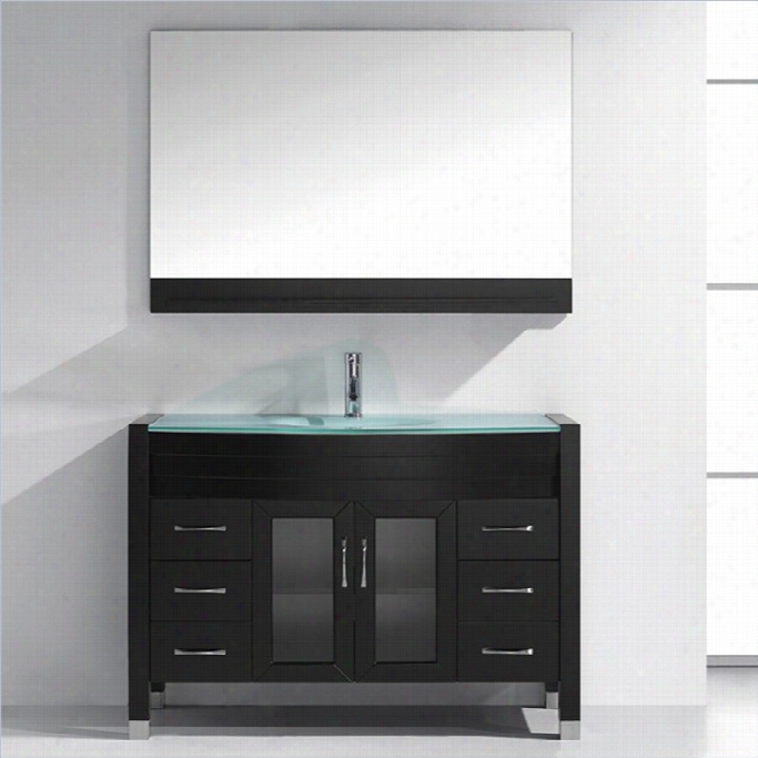 Virtu Usa Ava 48 Glass Single Bathroom Conceit Cabinet Set In Espresso