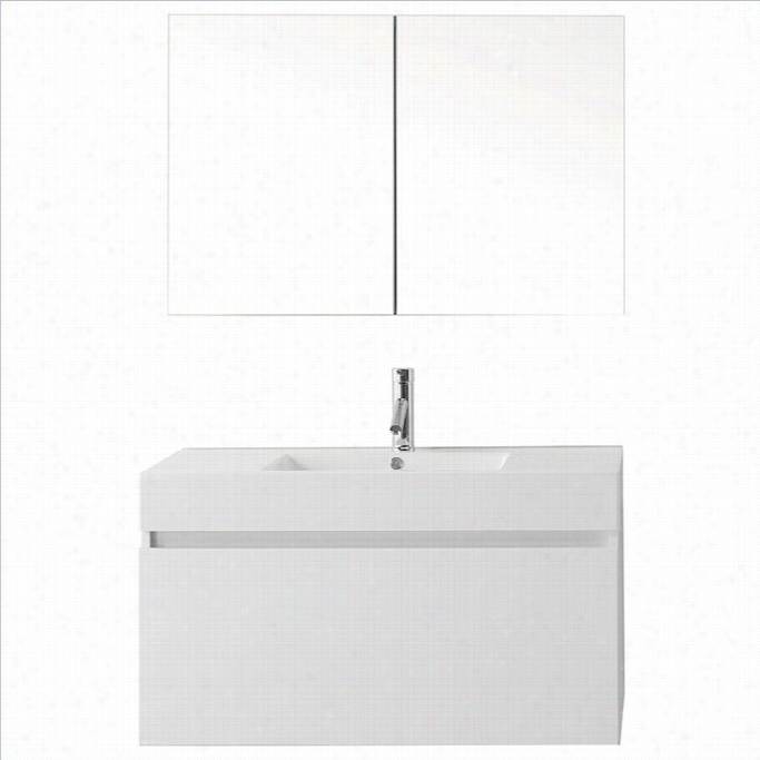 Virtu Usa Zuri 39 Single Bathroom Idle Show Cabinet In Glossy White