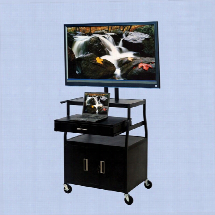 Vti Wide Body 52 Flat Paanel Tv Cart With Front/back Cabinet And Rdaweer