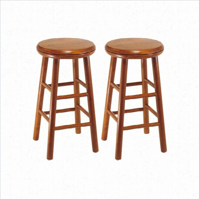 Winsome 25 Counteer Stools In Cherry (set Of 2)