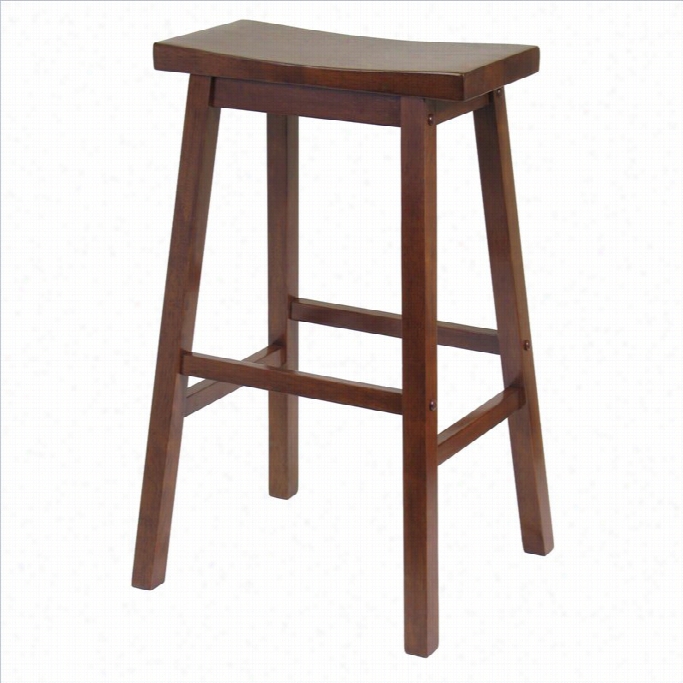 Winsome 29 Saddle Cheiropter Stool In Antique Walnut