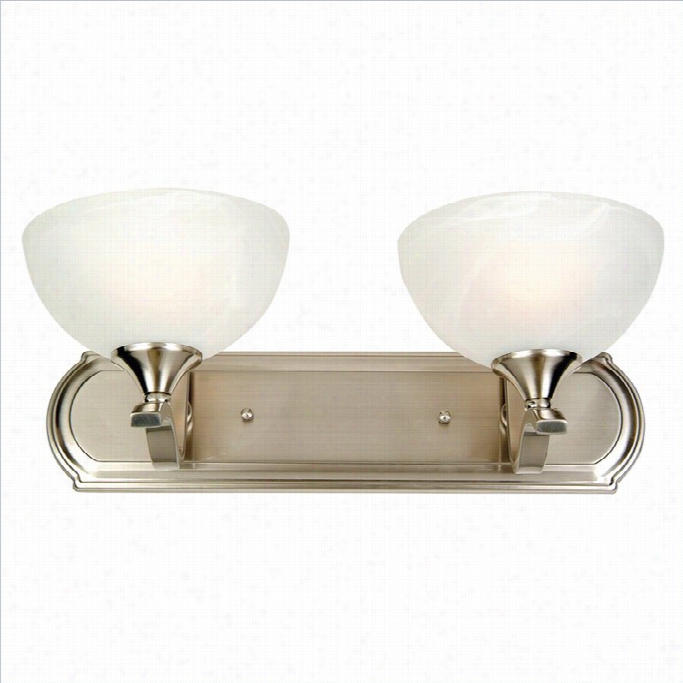 Yosemite Home Decor Glacier Point  2 Ljghts Vanity Ligting In Satin Nickel