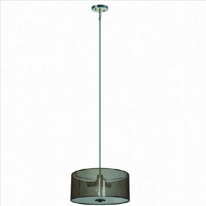 Yosemite Home Decor Lyell Forks 3 Light Pendant In Satin Steeo Withlustrous Steel Shade