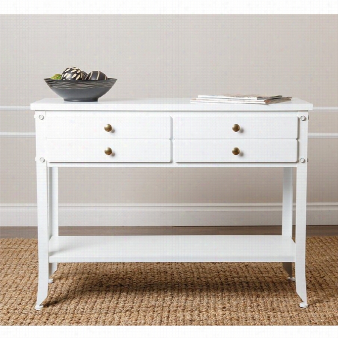 Abbyson Living Hewitt Console Sofa Table In Anttiqued White