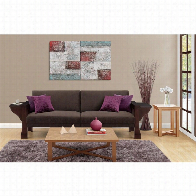 Ameriwood Westwood Fabric Convretible Sofa In Brown