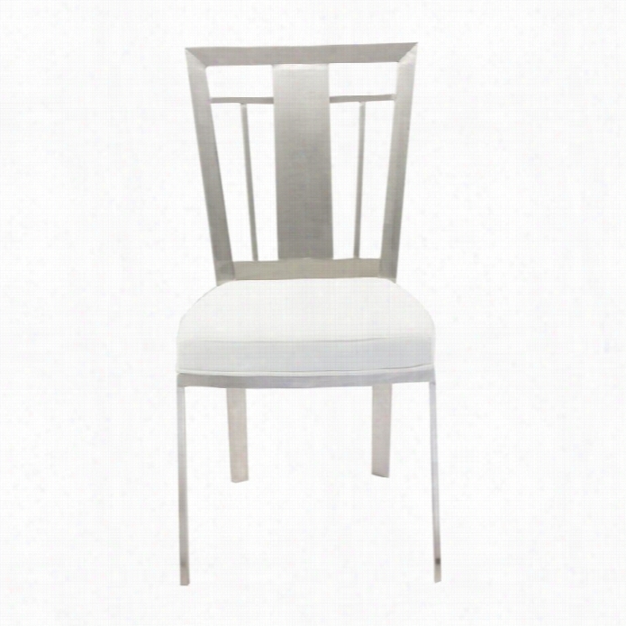 Armen Living Cleo Contemporary Dining Chair In White (set Of 2)