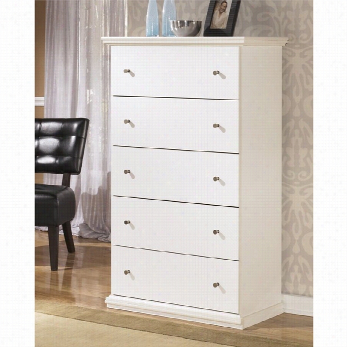 Ashley Bostwick Shoals  5 Dfawer Wood Chest In White