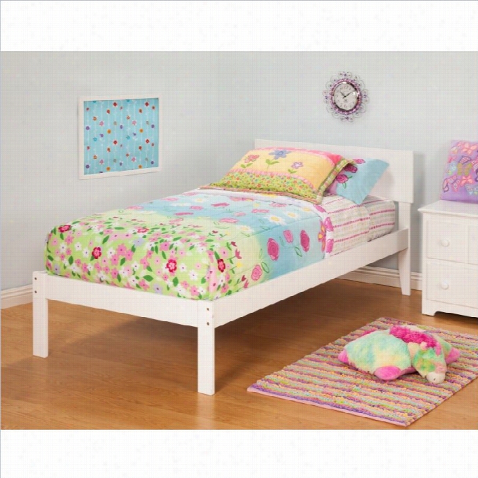 Atlantic Furniture Orlando Bed With Open Oot Rail In White Finish-twin