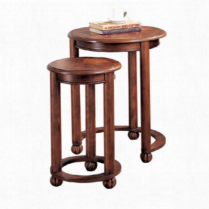 Coaster 2 Piece Round Nesging Table In Cherry