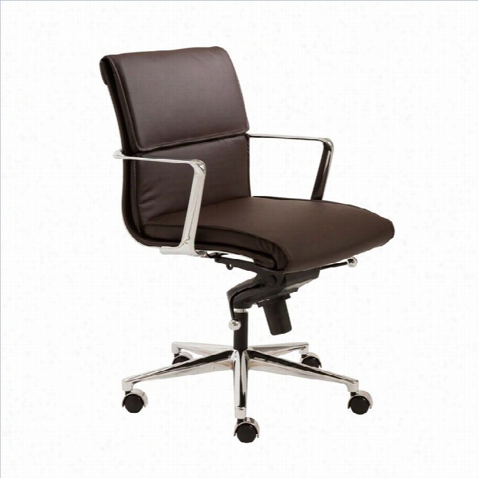 Eurlstyle Leif Low Back Office Chair In Brown/chrome