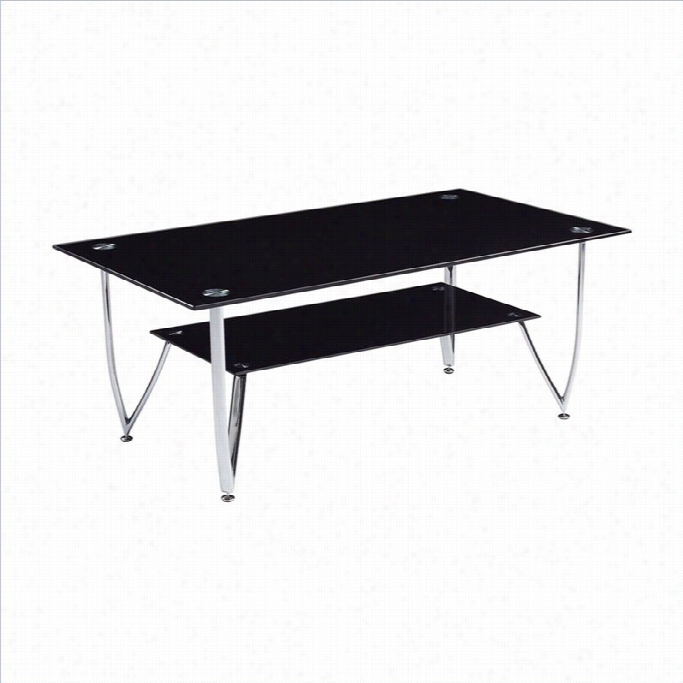 Global Furniture Cof Fee Table With Chrome Elgs In Black