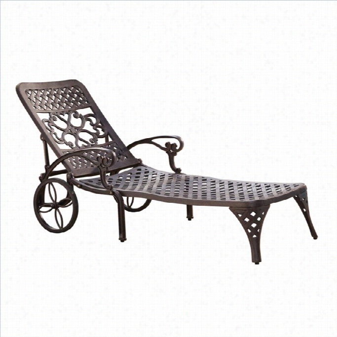 Home Styles Biscaye Outcoor Chaise Lounge Cnair In Brone