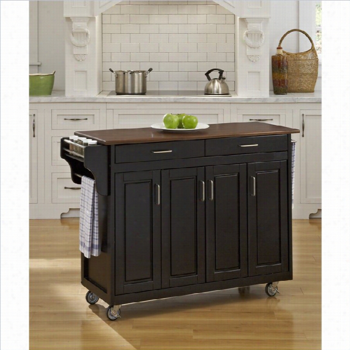 Home Styles Create-a-cart In Black Fknish Wth Cherry Top