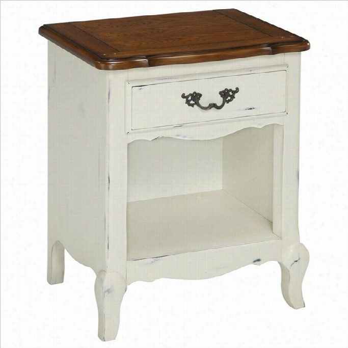 Home Styles French Countryside Night Stand In Oak And Rubbed White