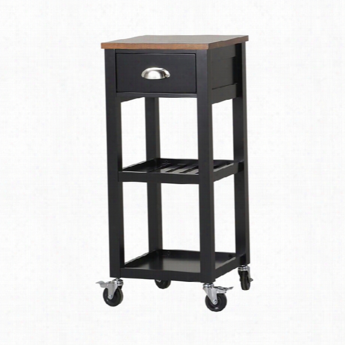 Home Star Ki Tchen Island Cart In Black