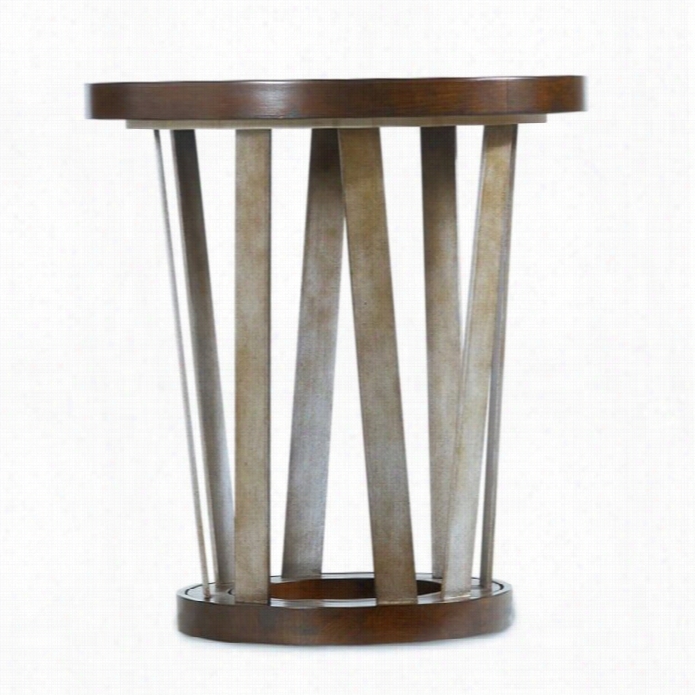 Hooker Furniture Lorimer Ruond End Table In Warm Brown