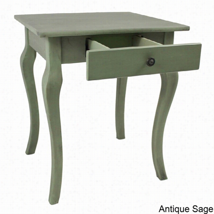 International Caravan Ashbu Ry Square End Table In Antqiue Sage