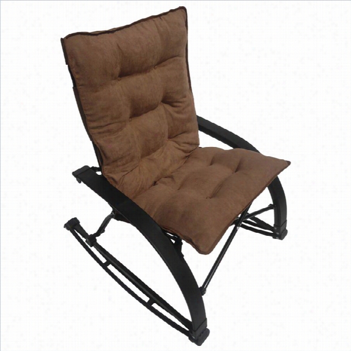 International Caravan Wembley Folding Rocking Chair In Saddle Brown