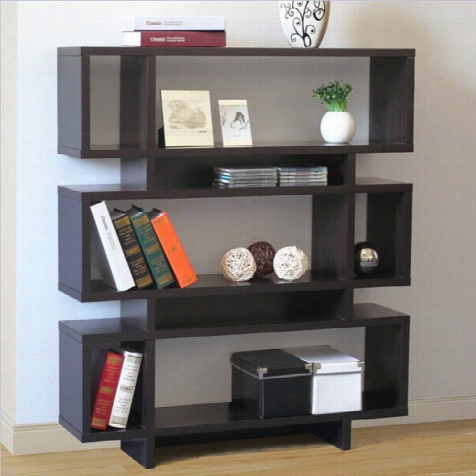 Jeco Santiago 3 Tier Bookcasw In Brown