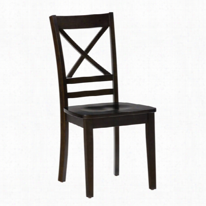 Jofran Simplicity Wood X Backk Dining Chair In Espresso (set Of 2)