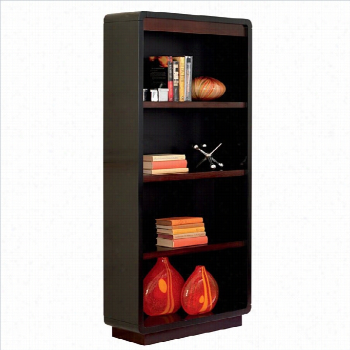 Kathy Ireland Home By Martin Unlimited Degree Open Bookcase In Onyx Black