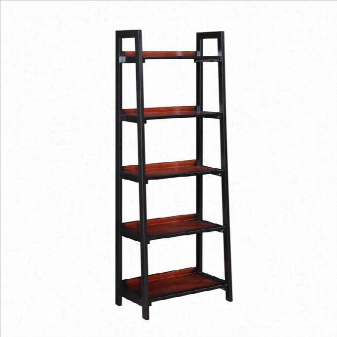 Linon Camdenf Ive Shelf Bookcase In Blakc Cherry