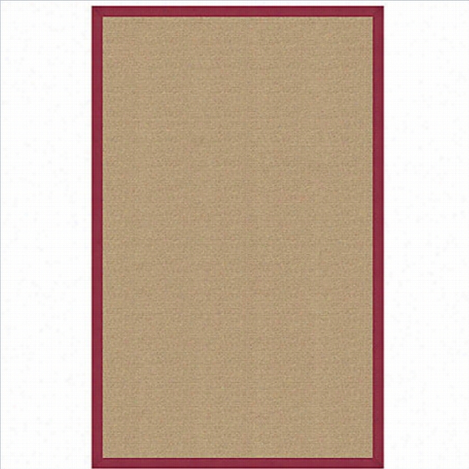 Linon Rugs Athena Cotyoj Area Rug In Sisal And Red-4' X 6'