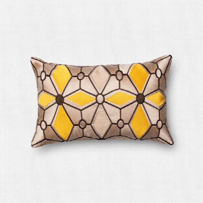 Loloi 1'1 X 1'9 Cotton Poly Pillow In Taupe And Gold