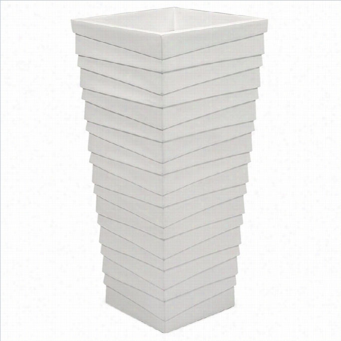Moe' Planta Vase In White-small