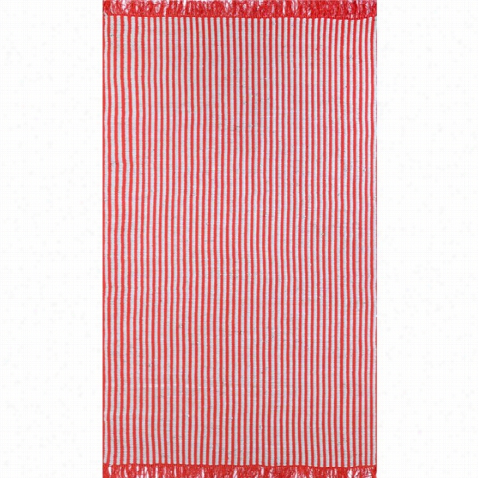 Nuloom 7'' 6 X 9' 6 Flatweav Striped Eula Rug In Red