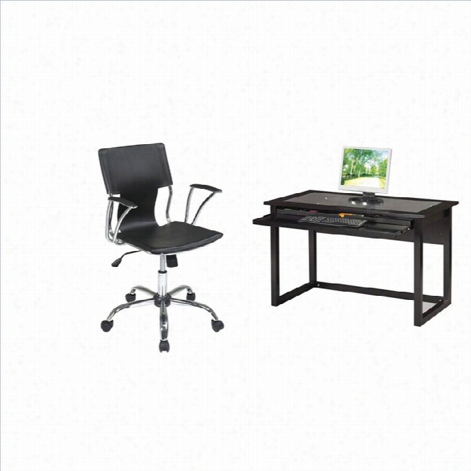 Officestar Meridian Computer Desk And Dorado Vinyl Office Chair