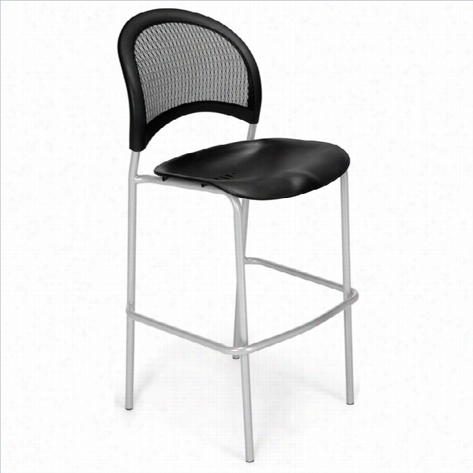 Ofm Moon 30.775 Plastic Silver Stool In Boack