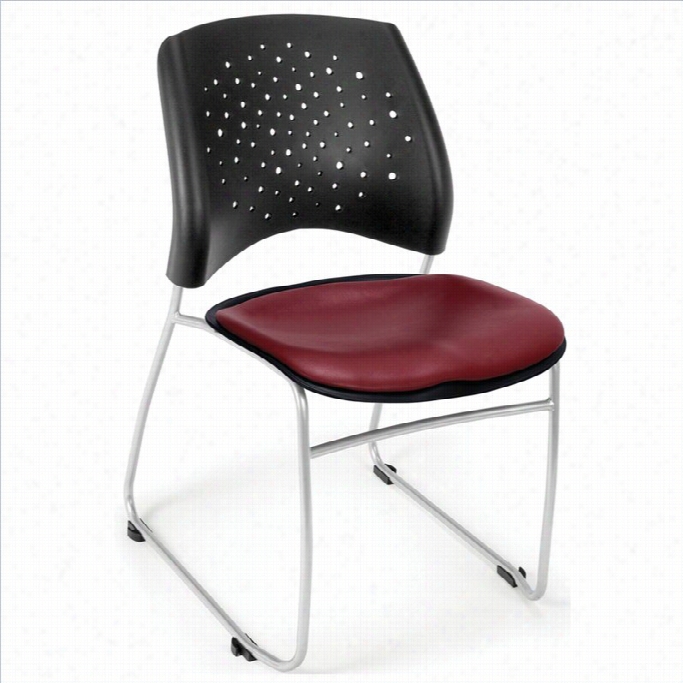 Ofm Star Stack Staacking Chair Vinyl Seats In Wine