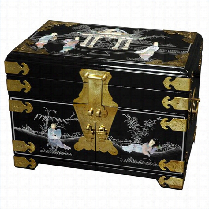 Oriental Furniture Daisi Jewelry Box In Blac K